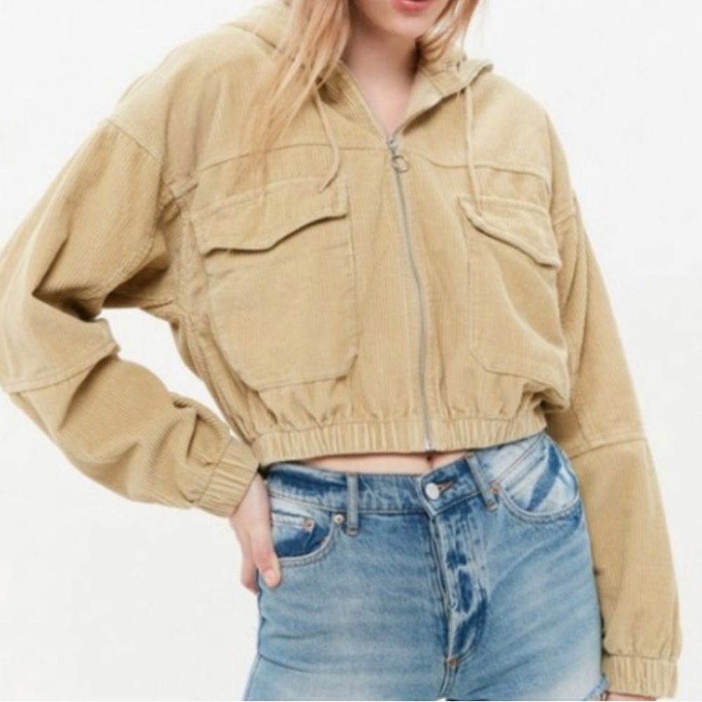 Urban Outfitters BDG Corduroy Cropped Jacket - Khaki